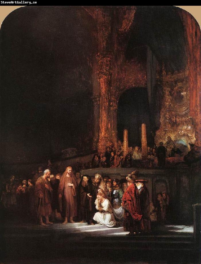 REMBRANDT Harmenszoon van Rijn Christ and the Woman Taken in Adultery